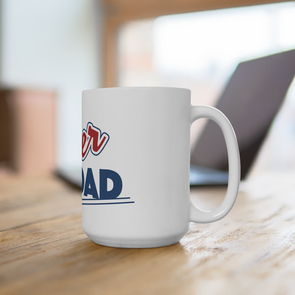 Super Dad 15oz Coffee Mug — Retro Patriotic Father’s Day Gift