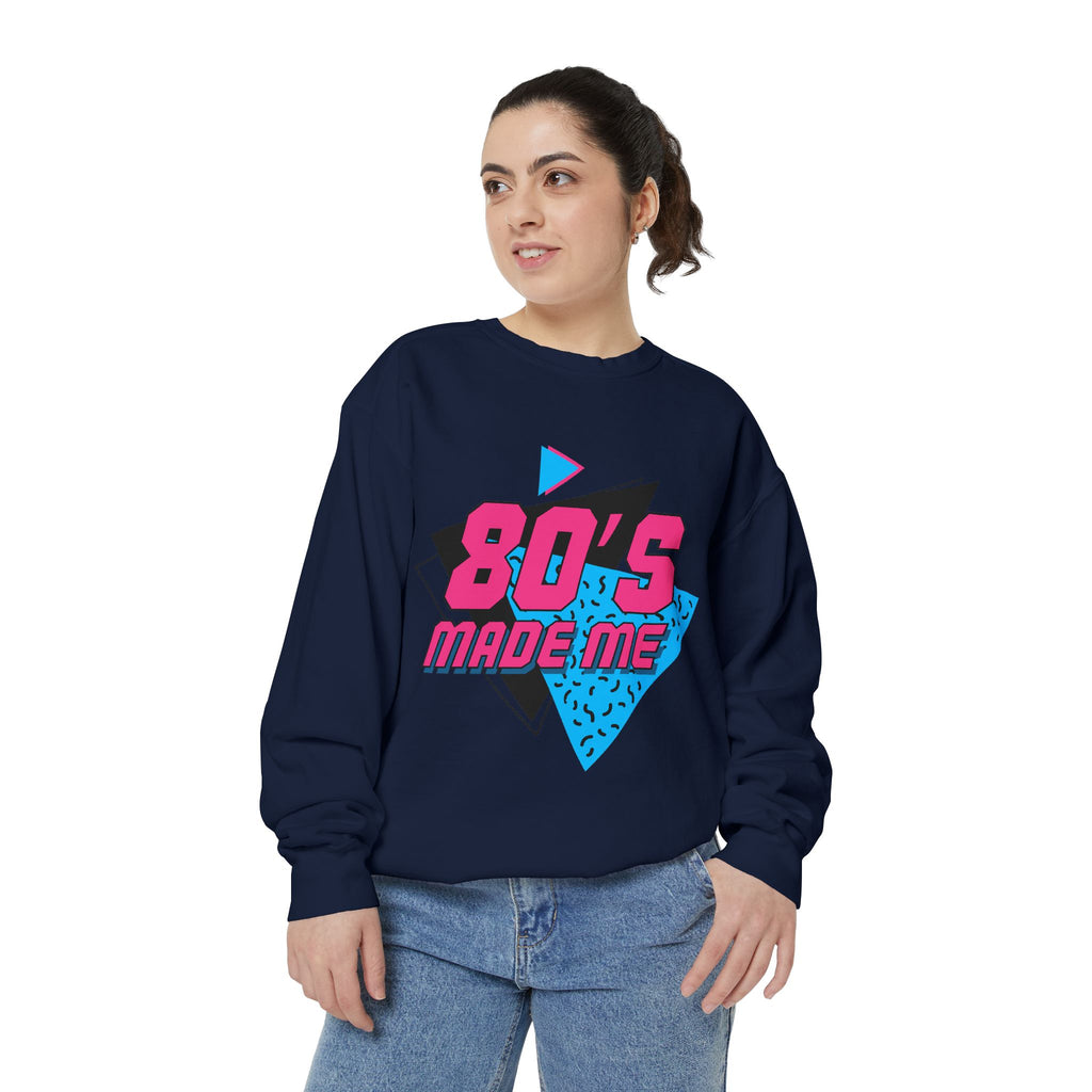 80's Made Me Sweatshirt — Retro 80s Neon Geometric Pullover