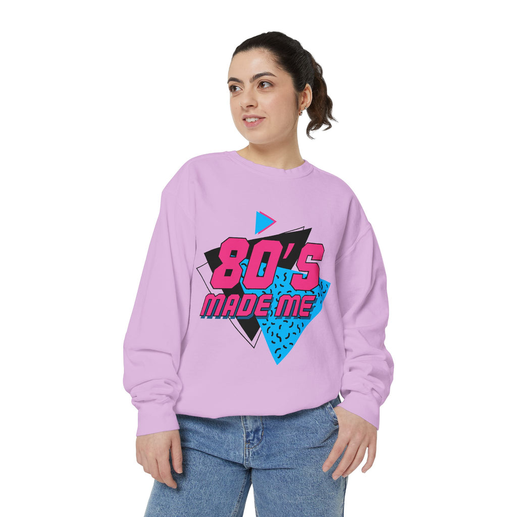 80's Made Me Sweatshirt — Retro 80s Neon Geometric Pullover